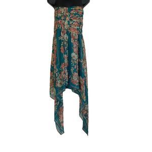 Pearl by Georgina Chapman Dress Asymmetrical Floral Size 14 Boned Bodice